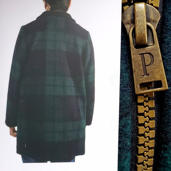 NEW Pendleton Women's Wool Blend Walker Topper Coat Green Blue Plaid - Picture 12 of 16